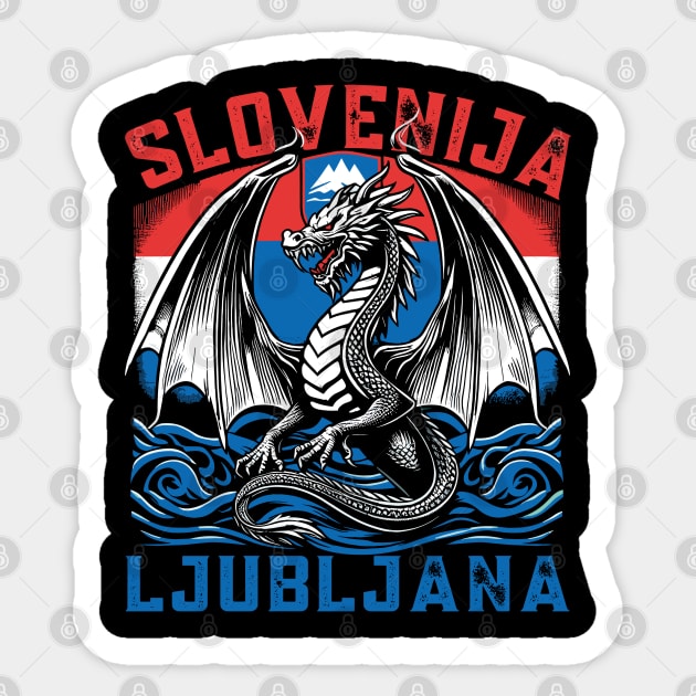 Slovenija - Dragon Ljubljana Symbo Sticker by JessArty